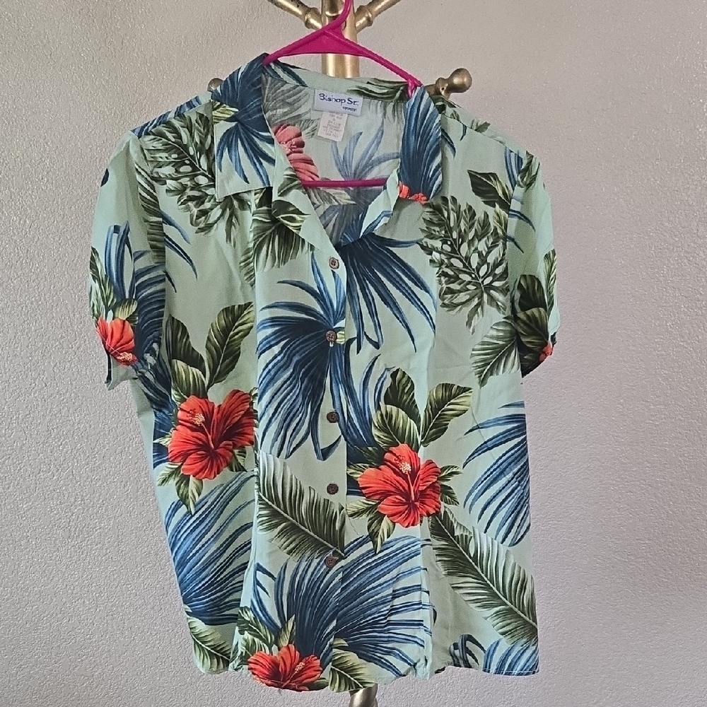 Tropical Floral Button Down Shirt
